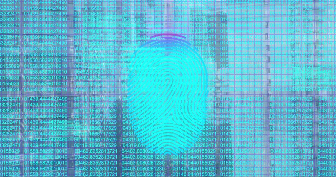 Digital Fingerprint Overlaid on Data Grid Matrix - Free Images, Stock Photos and Pictures on Pikwizard.com