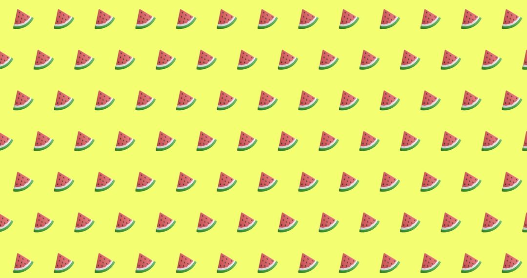 Watermelon Slice Pattern on Bright Yellow Background for Summer - Free Images, Stock Photos and Pictures on Pikwizard.com