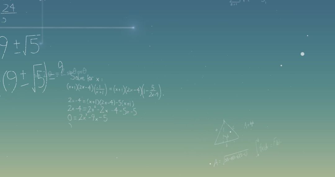 Abstract Light Trails Blending with Mathematical Equations