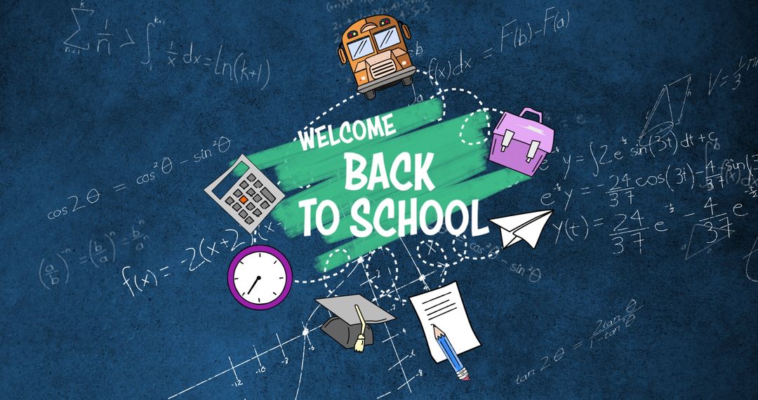 Back to School Greeting with Mathematical Equations