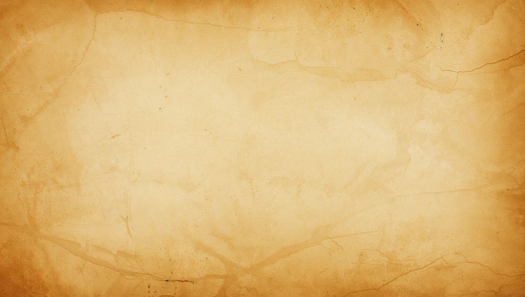 Aged parchment background with warm tan stains, creases and vintage grain texture