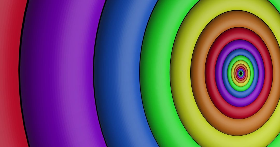 Vibrant Rainbow Concentric Circles Abstract Background