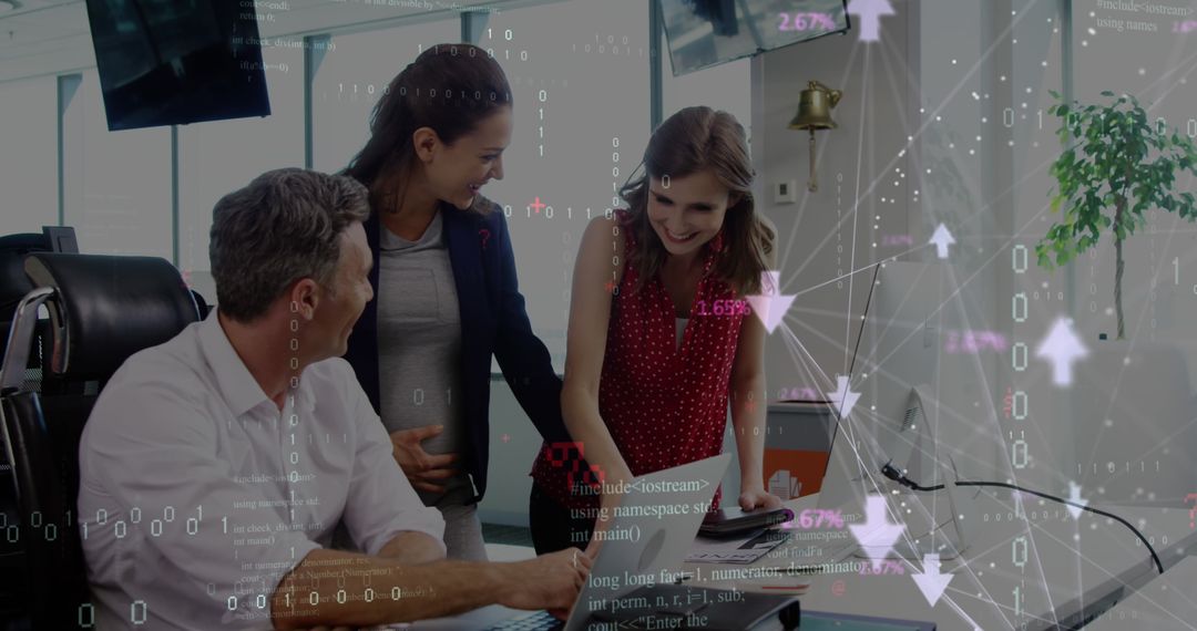 Digital Transformation: Business Team Analyzing Data Networks