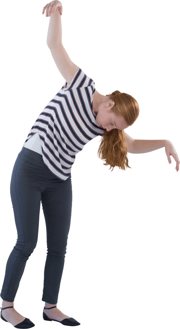 Caucasian Woman Relaxed Pose Transparent Background Lifestyle