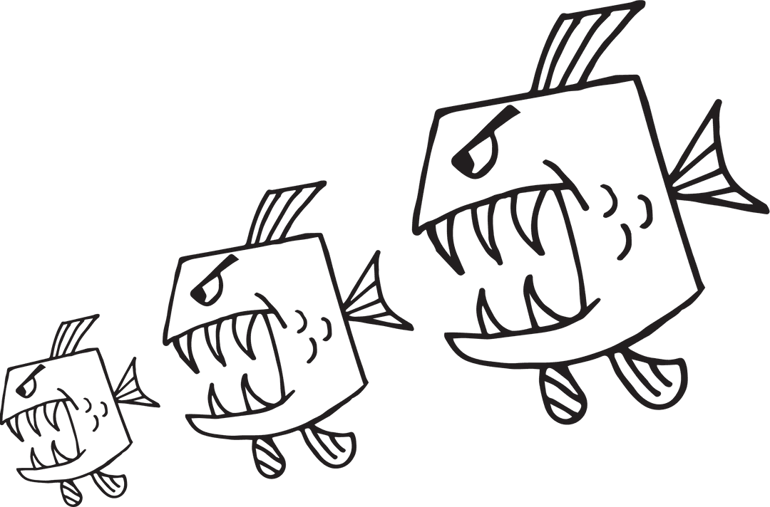 Transparent Aggressive Fish Illustration with Sharp Features - Download Free Stock Images Pikwizard.com