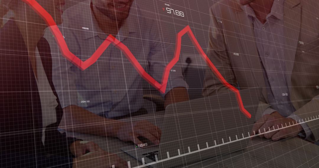 Collaborative Team Analyzing Financial Trends in Office