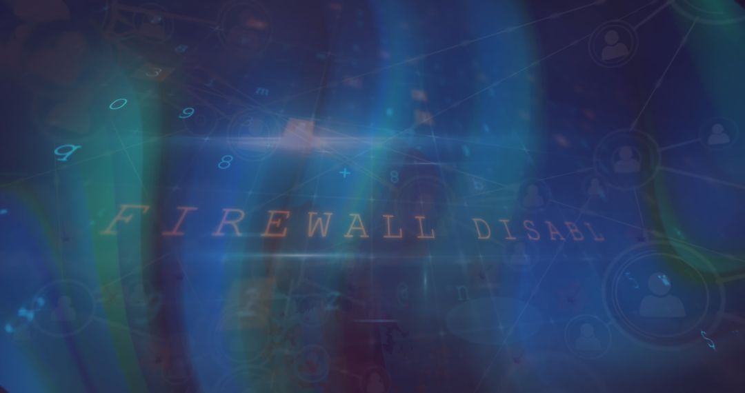 firewall disabled digital interface with data flow - Free Images, Stock Photos and Pictures on Pikwizard.com