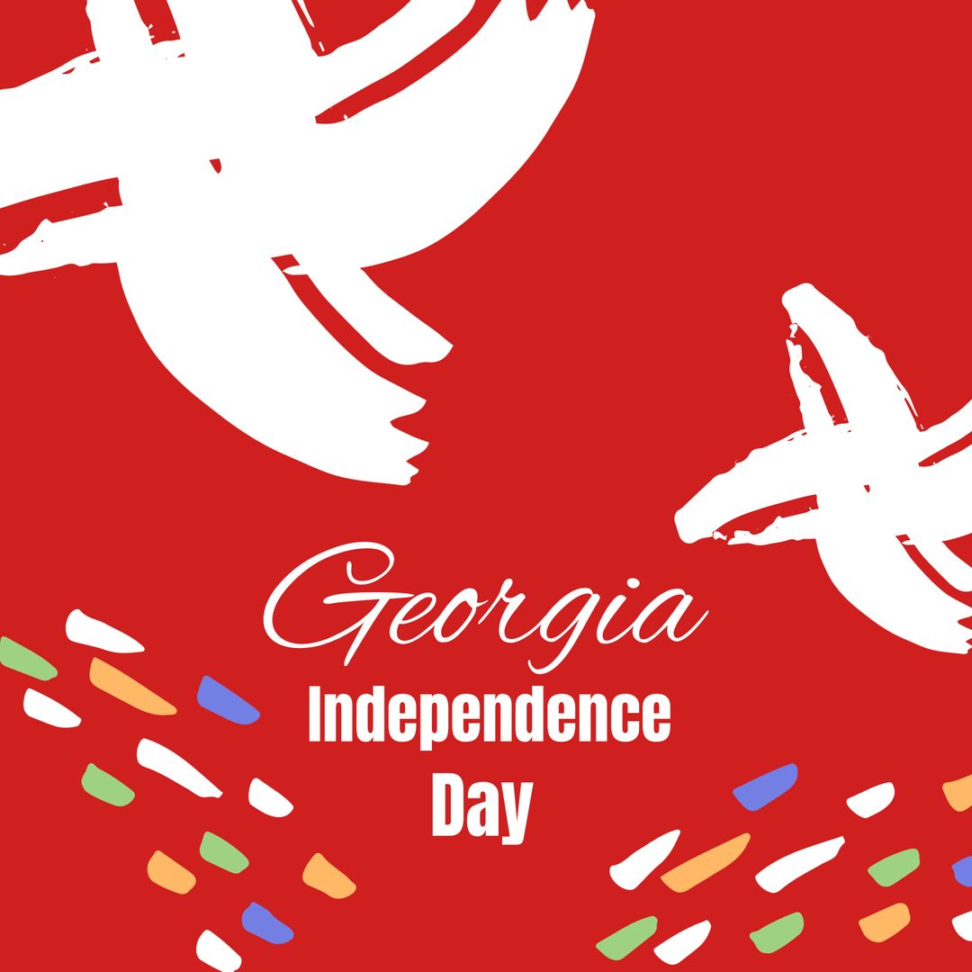 Georgia Independence Day Celebration Banner with National Colors