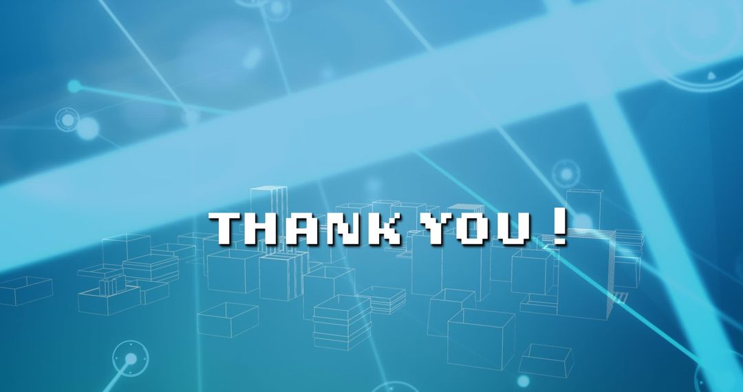 Thank You Message with Digital Cityscape Background