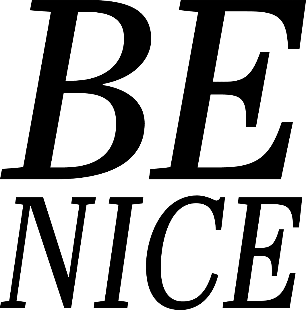 Be Nice Motivational Text on Transparent