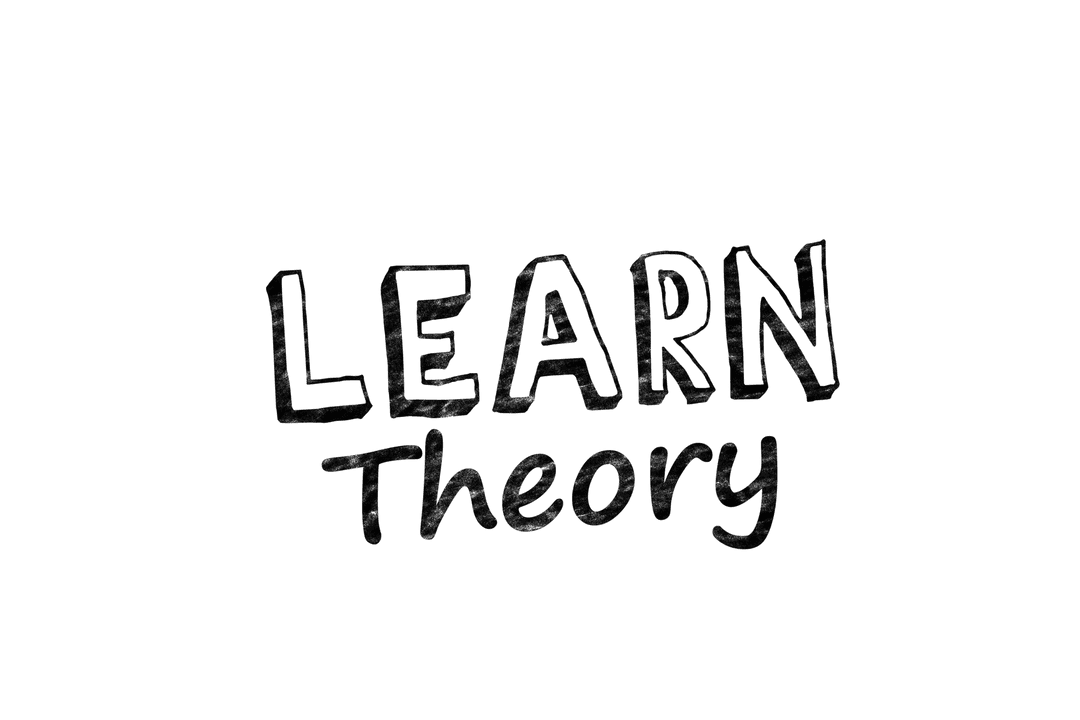 Learn Theory Text on Transparent Background for Education Concept