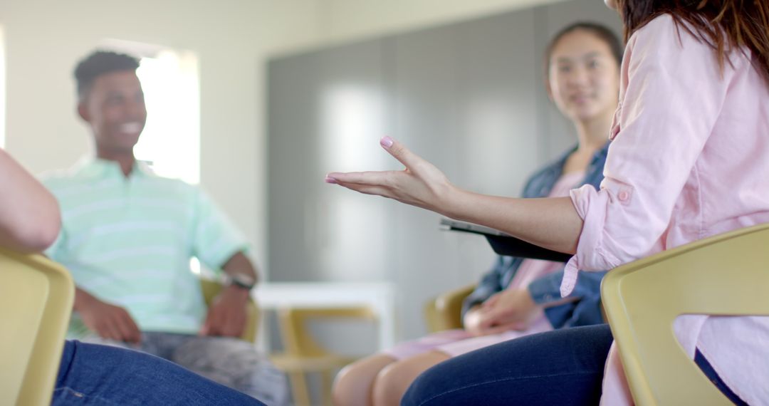 Diverse High School Students Collaborating on Group Project