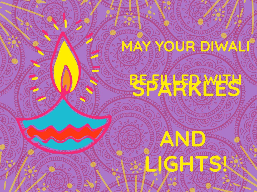 Colorful Diwali Festival Greeting Card Design with Oil Lamp