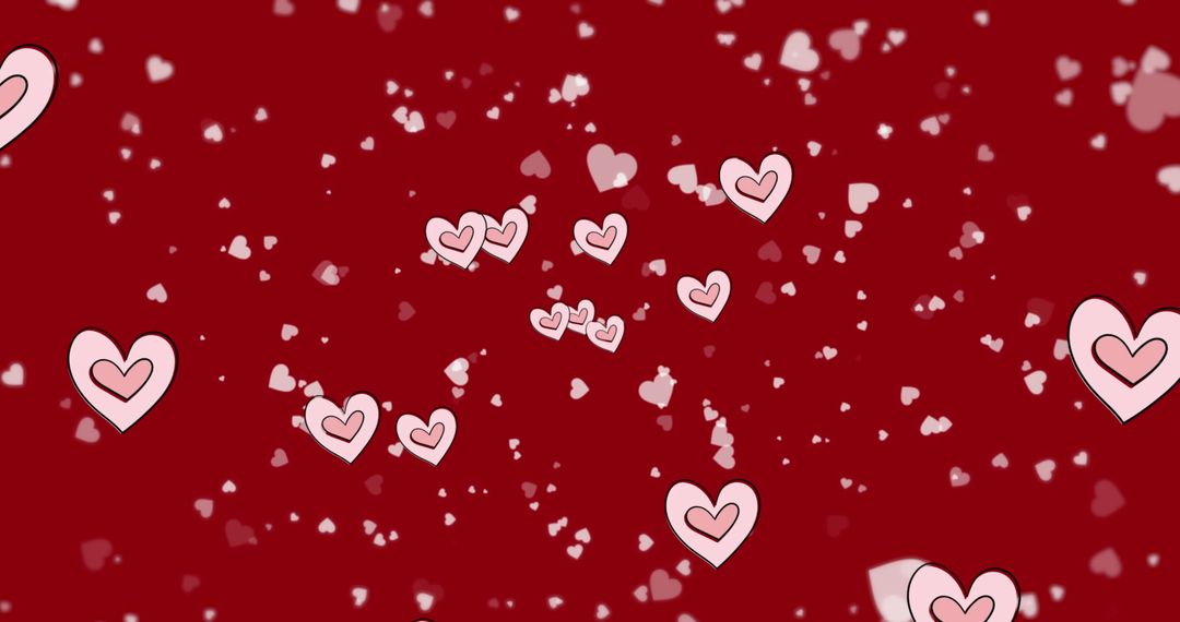 Floating Pattern of Red Hearts for Valentine's Day