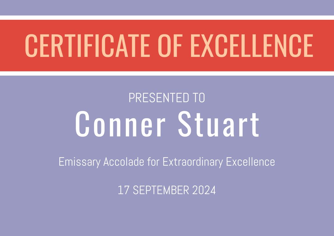 Certificate of Excellence Template with Red and Purple Design - Download Free Stock Templates Pikwizard.com