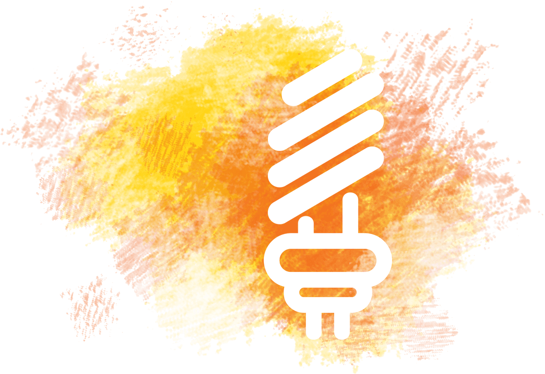 Transparent Yellow Smudge with Lightbulb Illustration