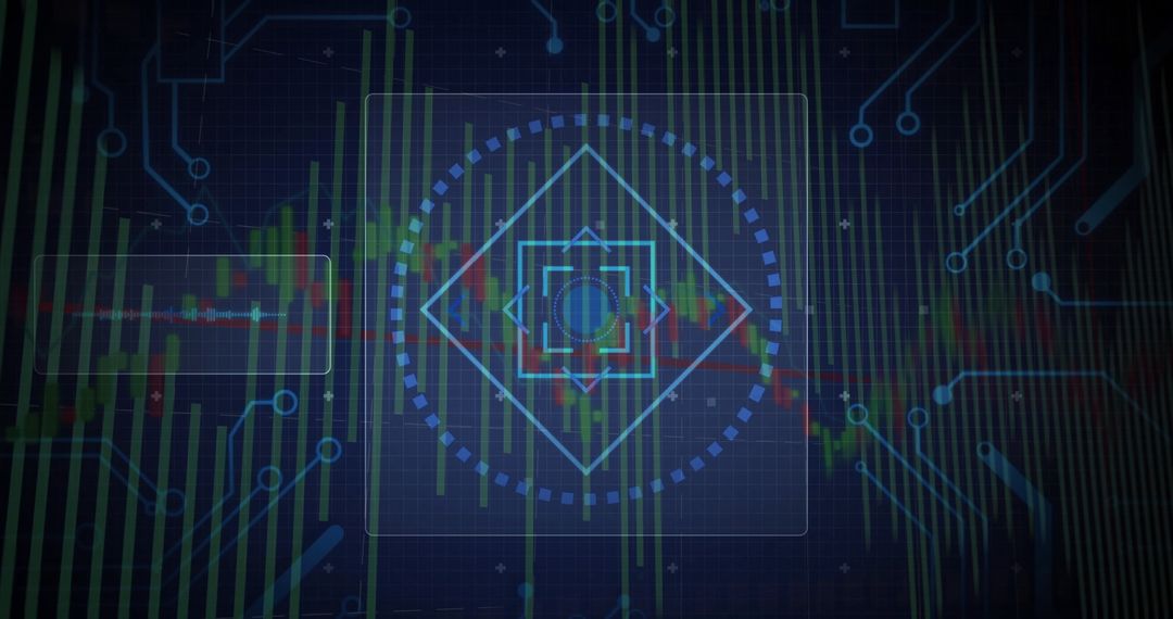 Futuristic Data Analysis Interface with Dynamic Digital Dashboard