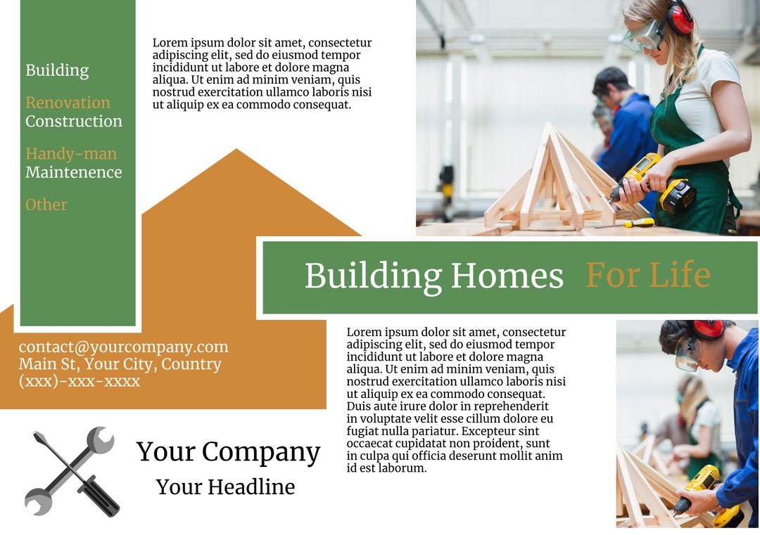 Construction Service Promotion with Professional Craftsmanship - Download Free Stock Templates Pikwizard.com