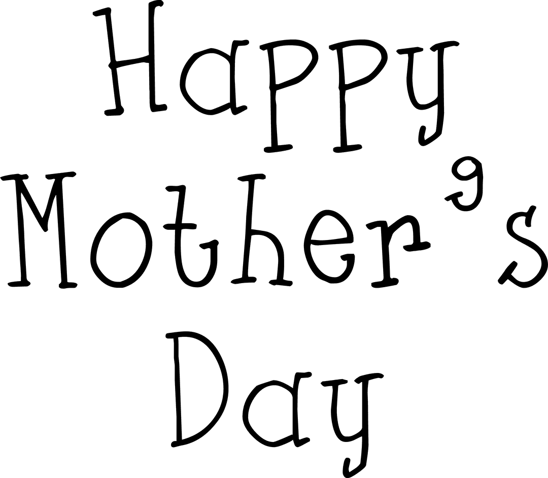 Transparent Happy Mother's Day Celebration Text Isolated Illustration