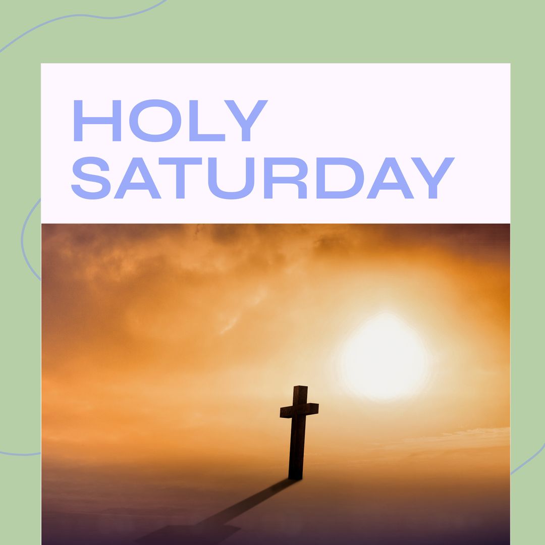 Silhouette of Cross with Bright Sun for Holy Saturday