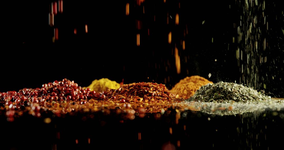 Colorful Assortment of Spices on Black Background - Free Images, Stock Photos and Pictures on Pikwizard.com