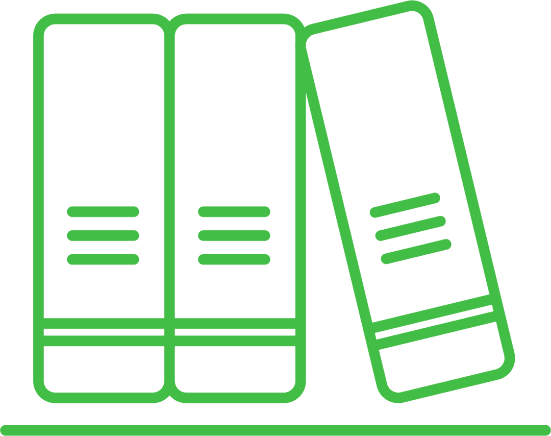 Transparent Green Book Icons for Knowledge and Education Concept