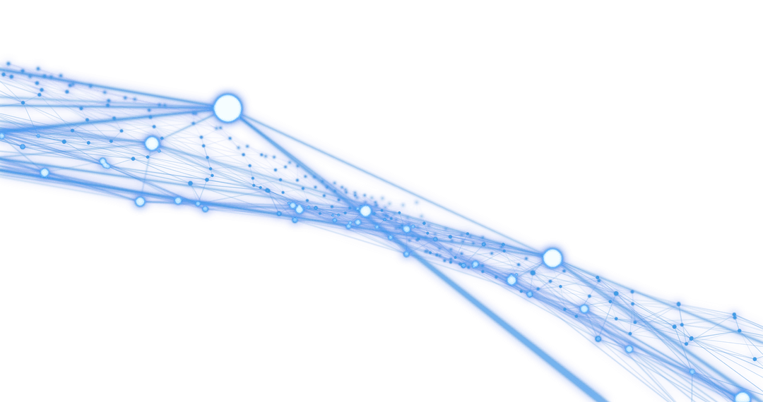 Digital Light Blue Network Connections on Transparent Background