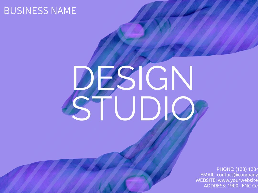 Modern Design Studio Business Card Template with Abstract Hand Patterns - Download Free Stock Templates Pikwizard.com