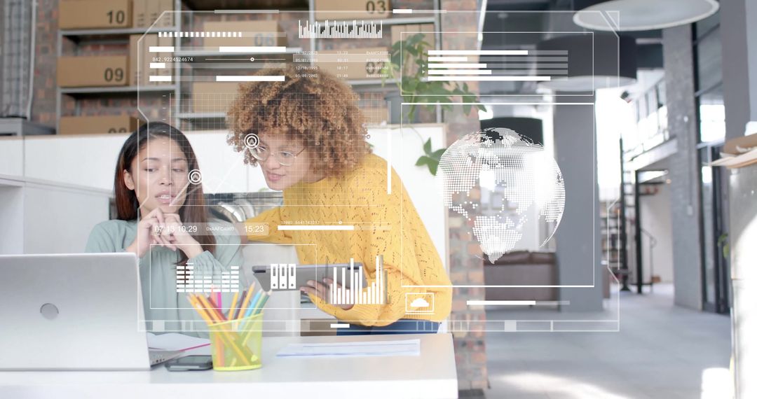 Digital Collaboration and Data Analysis in Modern Office