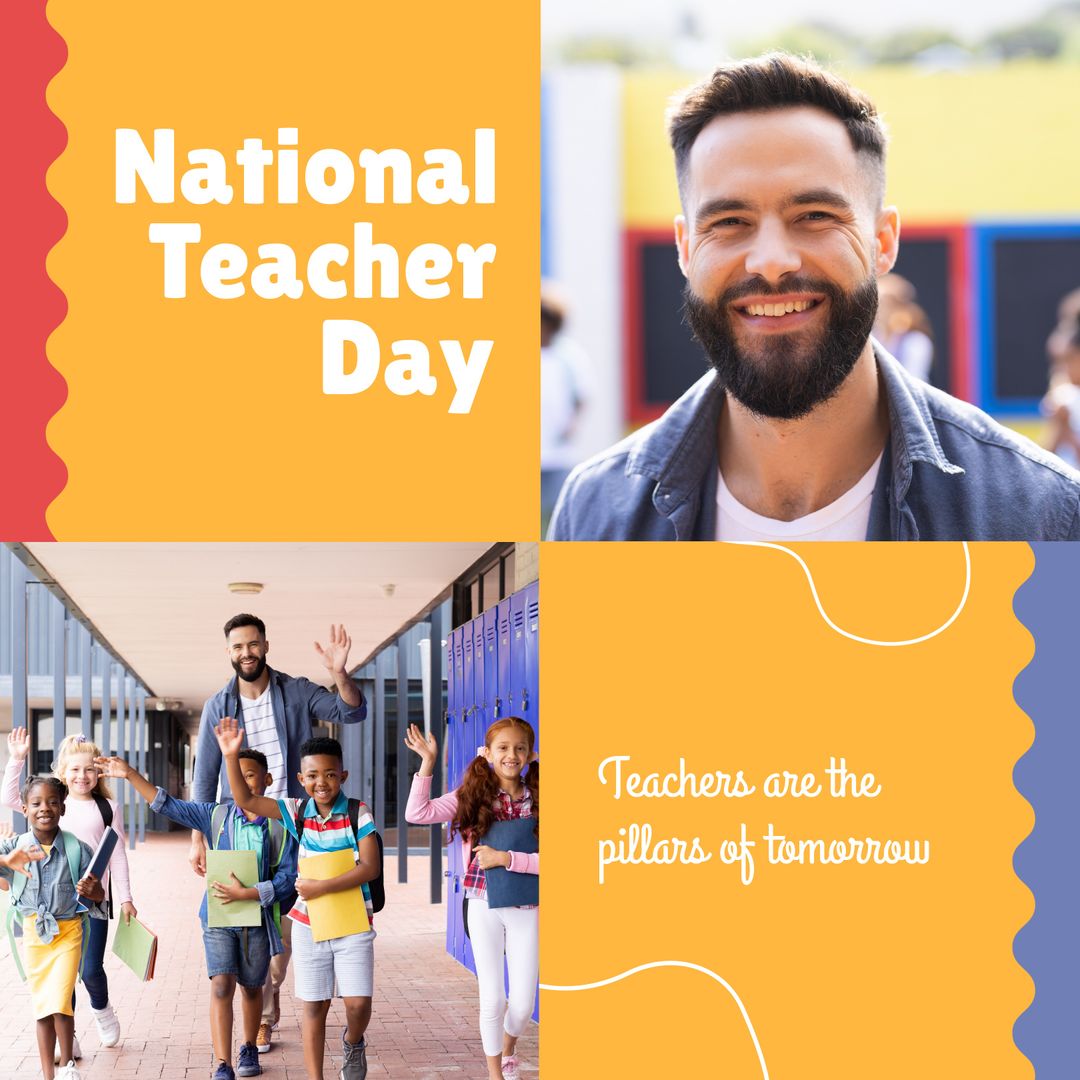 National Teacher Day Celebration with Caring Teacher and Students