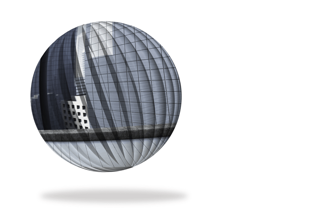 Transparent Sphere with Modern Buildings