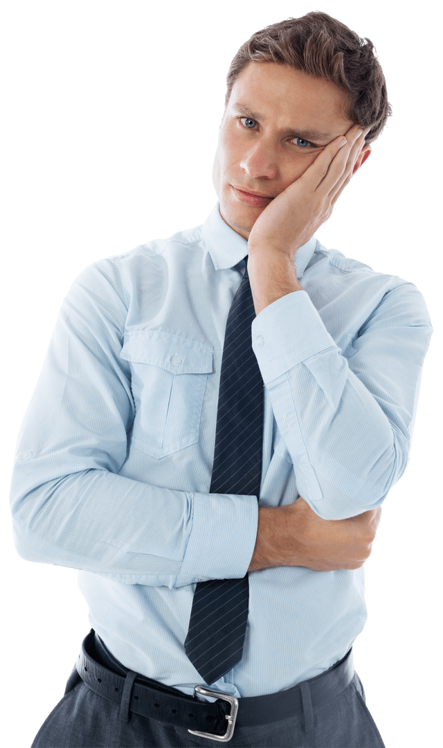 Confused Caucasian Businessman Transparent Background