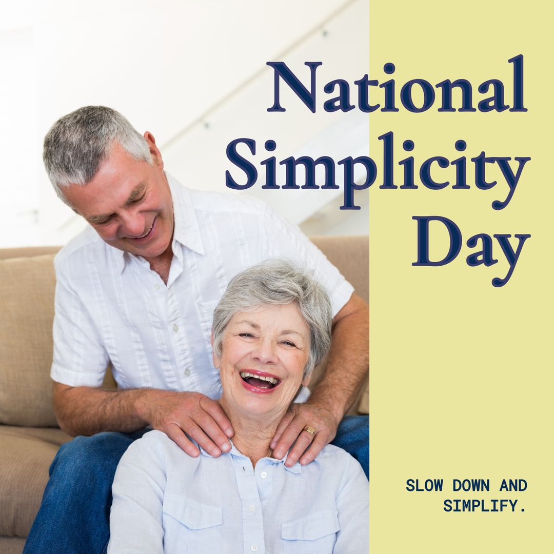 Happy Senior Couple Embracing for National Simplicity Day