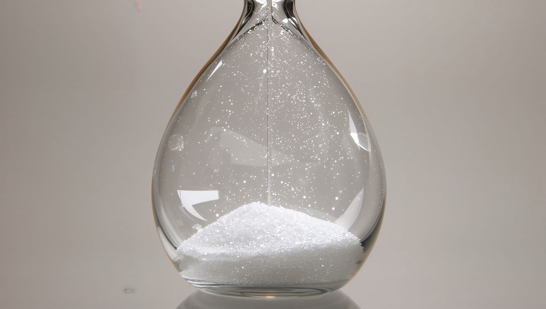 Elegant Teardrop Glass Vessel with Granules in Minimalist Style