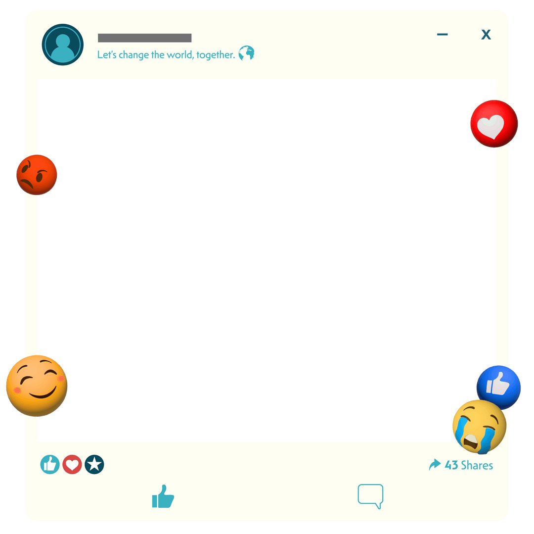 Interactive Social Media Post UI with Transparent Background and Reactions - Download Free Stock Images Pikwizard.com