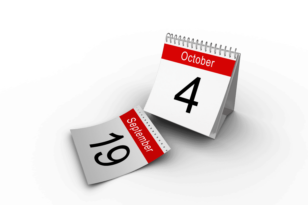 Transparent Calendar Months September October Illustration