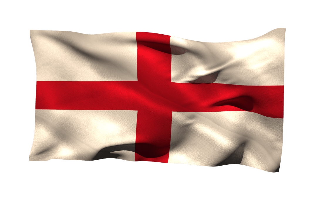 Transparent St George's Cross Flag Waving in Wind