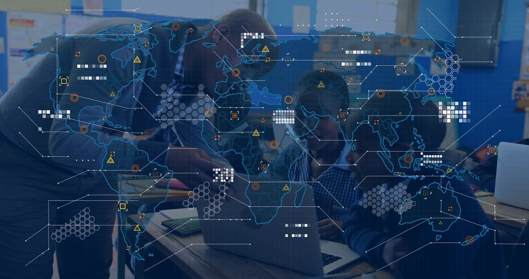 Teacher Guiding Student Amidst Global Network in a Classroom Setting