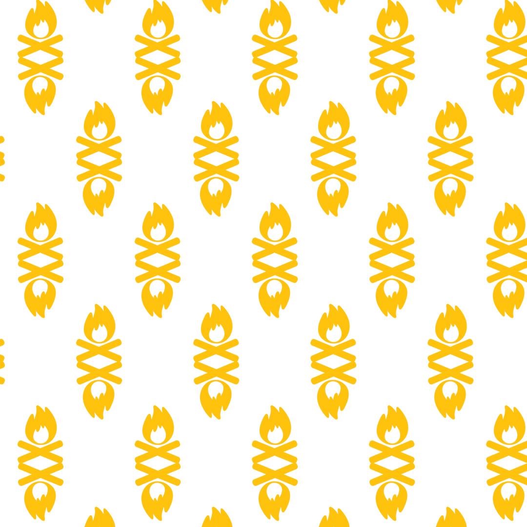 Seamless Yellow Flame Pattern on Transparent Background