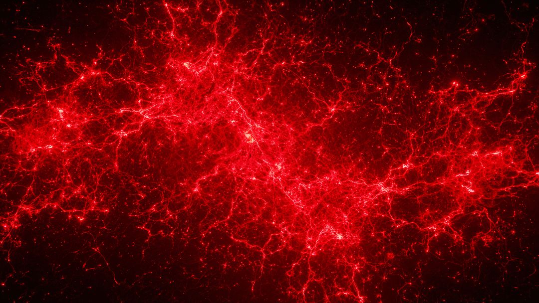 Expansive Glowing Red Network Accentuating Cosmic Web