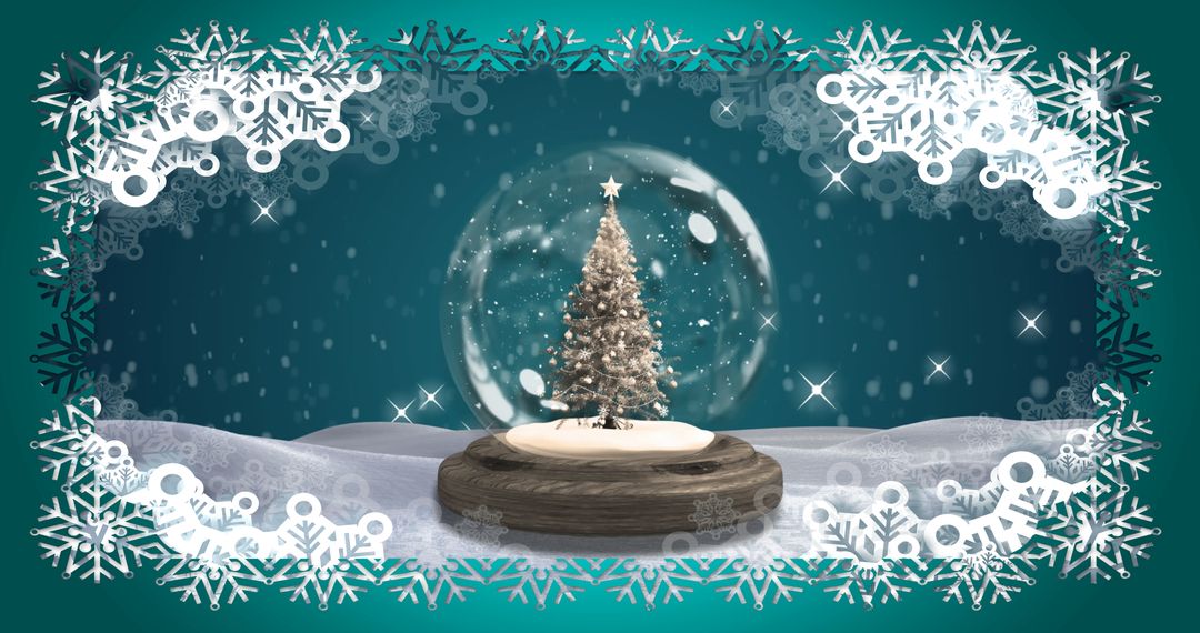 Enchanting Snow Globe with Decorative Winter Wonderland - Free Images, Stock Photos and Pictures on Pikwizard.com