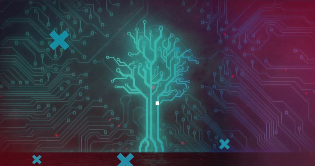 Digital Tree Symbolizing Modern Technology and Innovation
