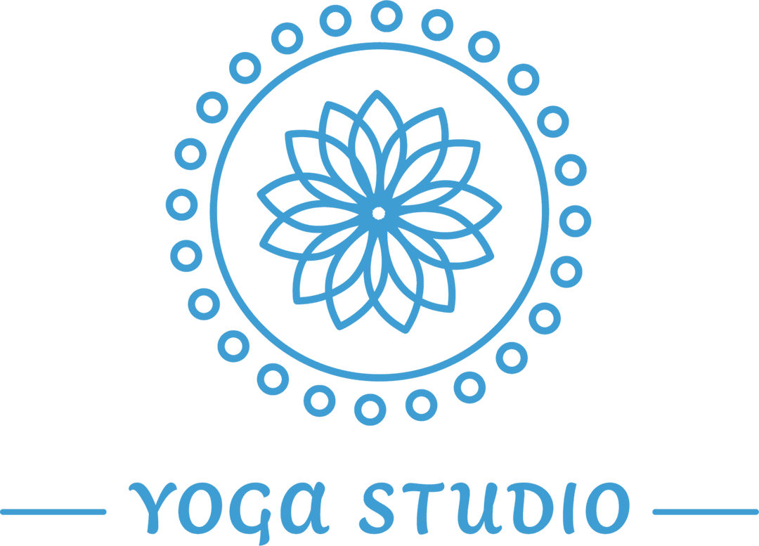 Yoga Studio Logo with Lotus Design on Transparent Background