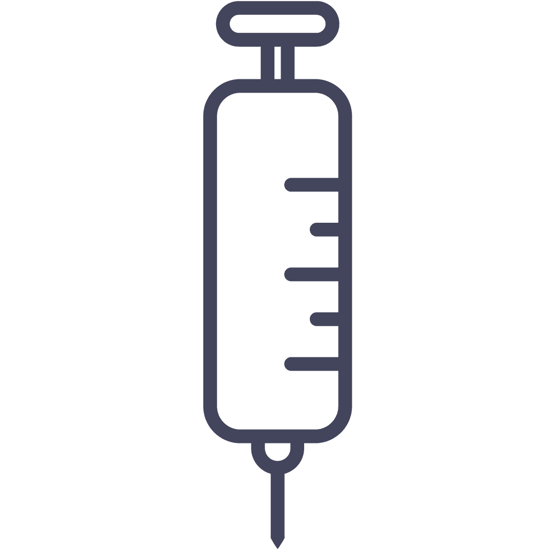 Black Syringe Icon on Transparent Background for Health Usage