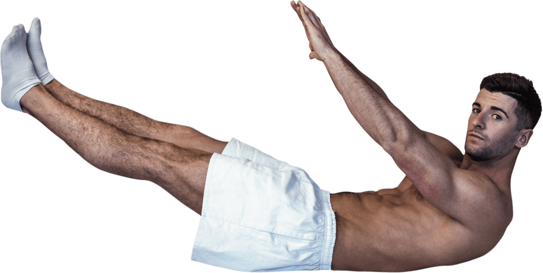 Man Performing Pilate Stretch Transparent Background Yoga Exercise