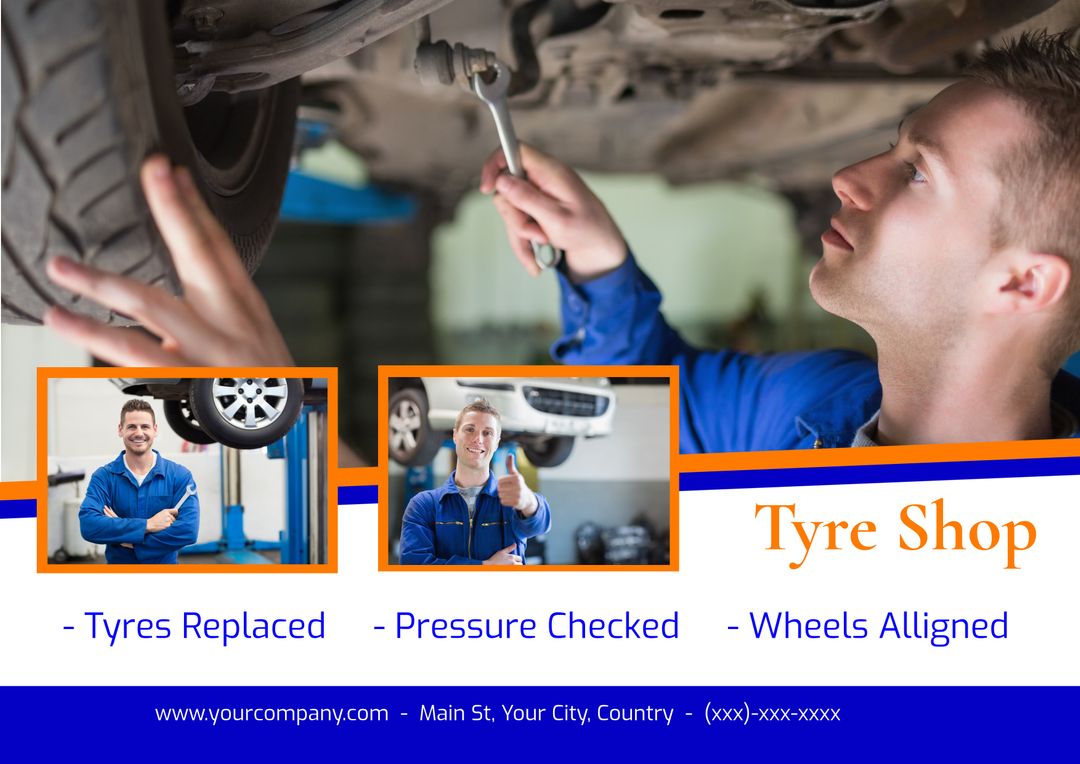 Mechanic Inspects Car for Maintenance in Auto Repair Garage from Pikwizard