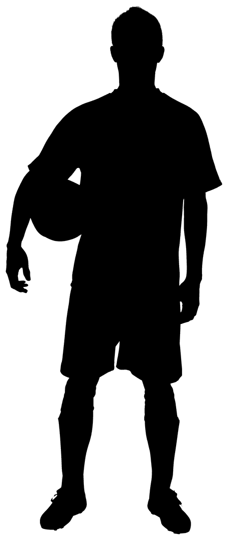 Silhouette of an Active Man on Transparent Background