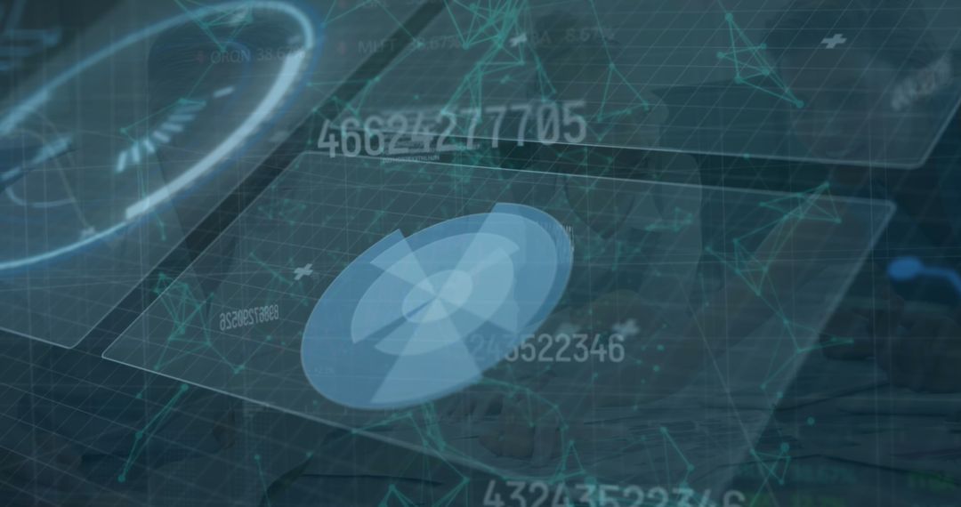 Futuristic Interface with Data Overlay in Office Setting