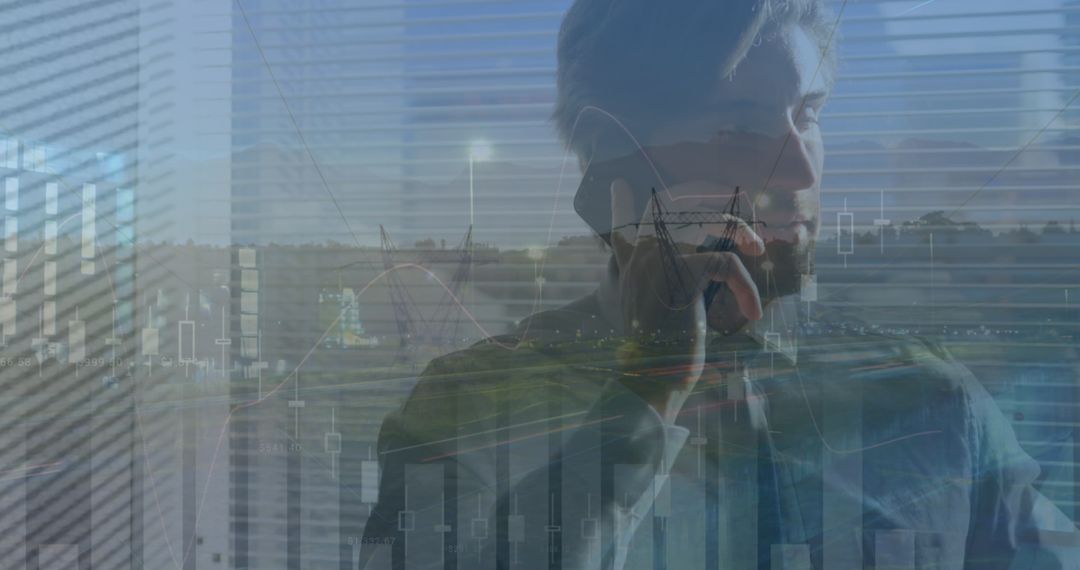 Businessman Analyzing Cryptocurrency Data on Smartphone