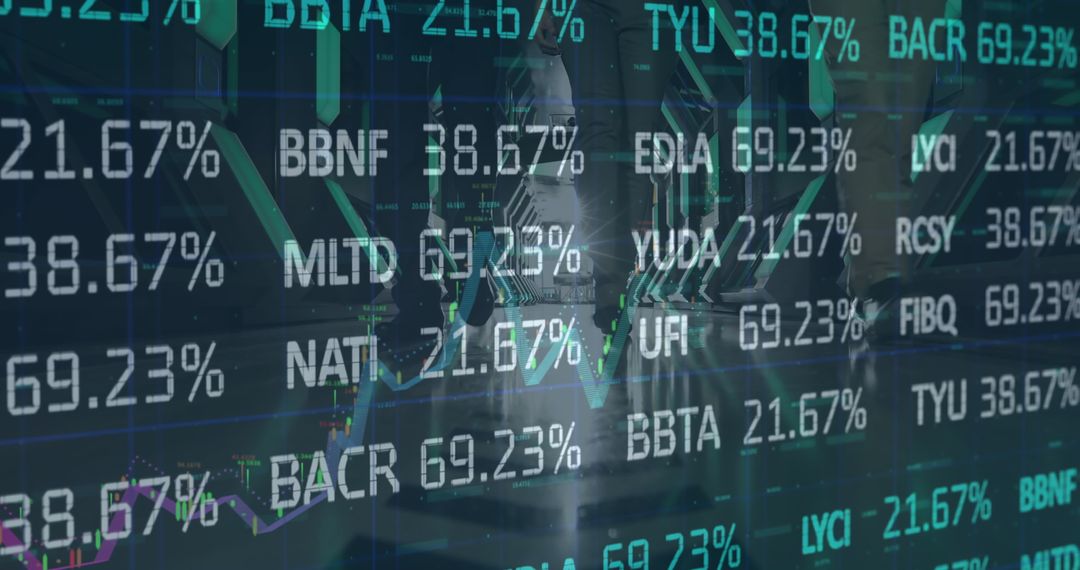 Dynamic Stock Market Data Overlaying Business Professionals